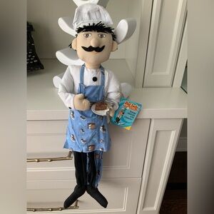 Vintage 2002 Y2K BAG LADY Chef Kitchen Plastic Bag Dispenser Holder Storage NEW